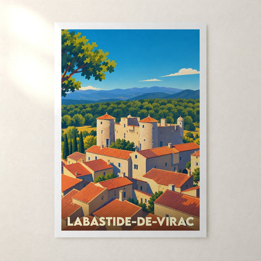 Affiche Labastide-de-Virac – sans cadre, accrochée au mur