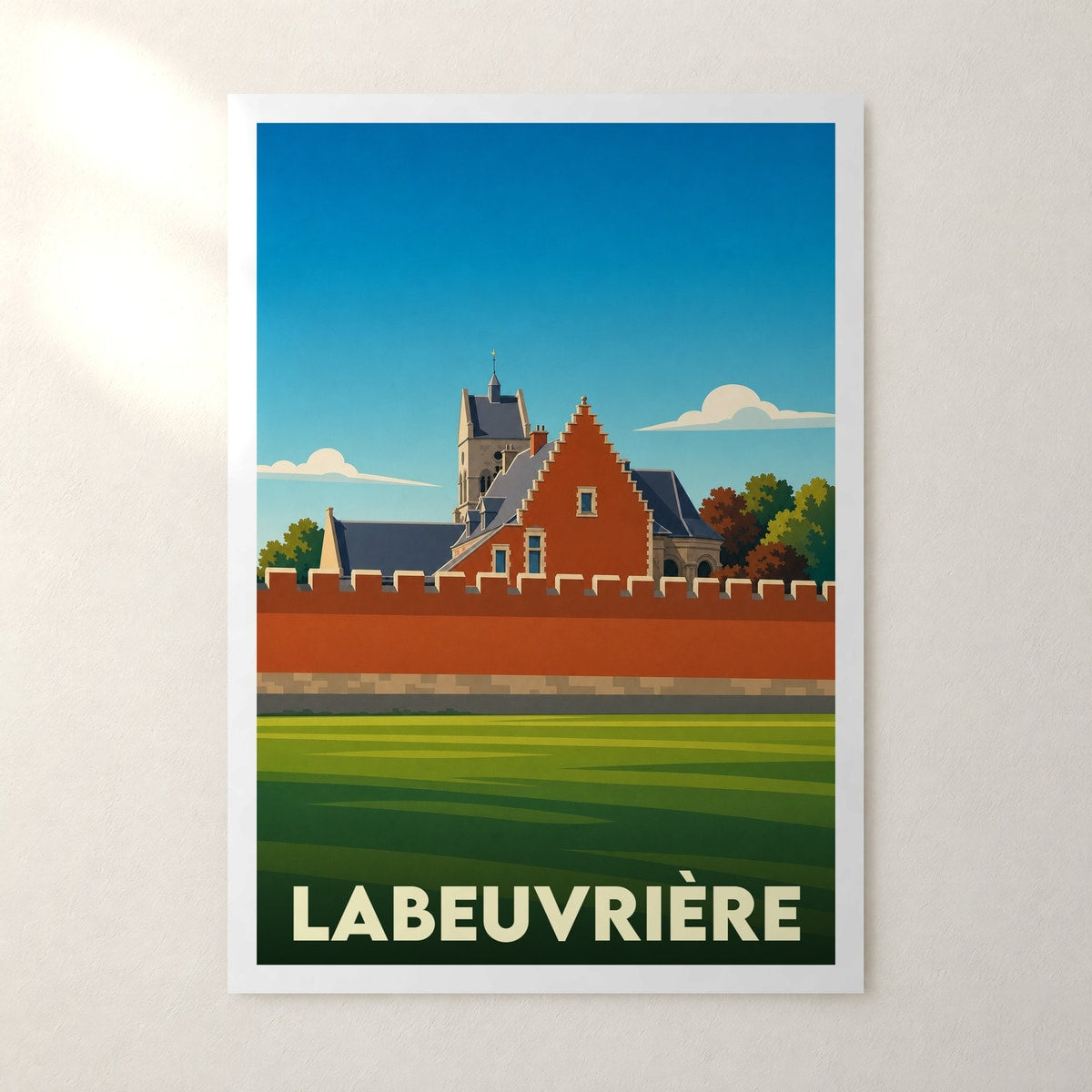 Affiche Labeuvrière – sans cadre, accrochée au mur