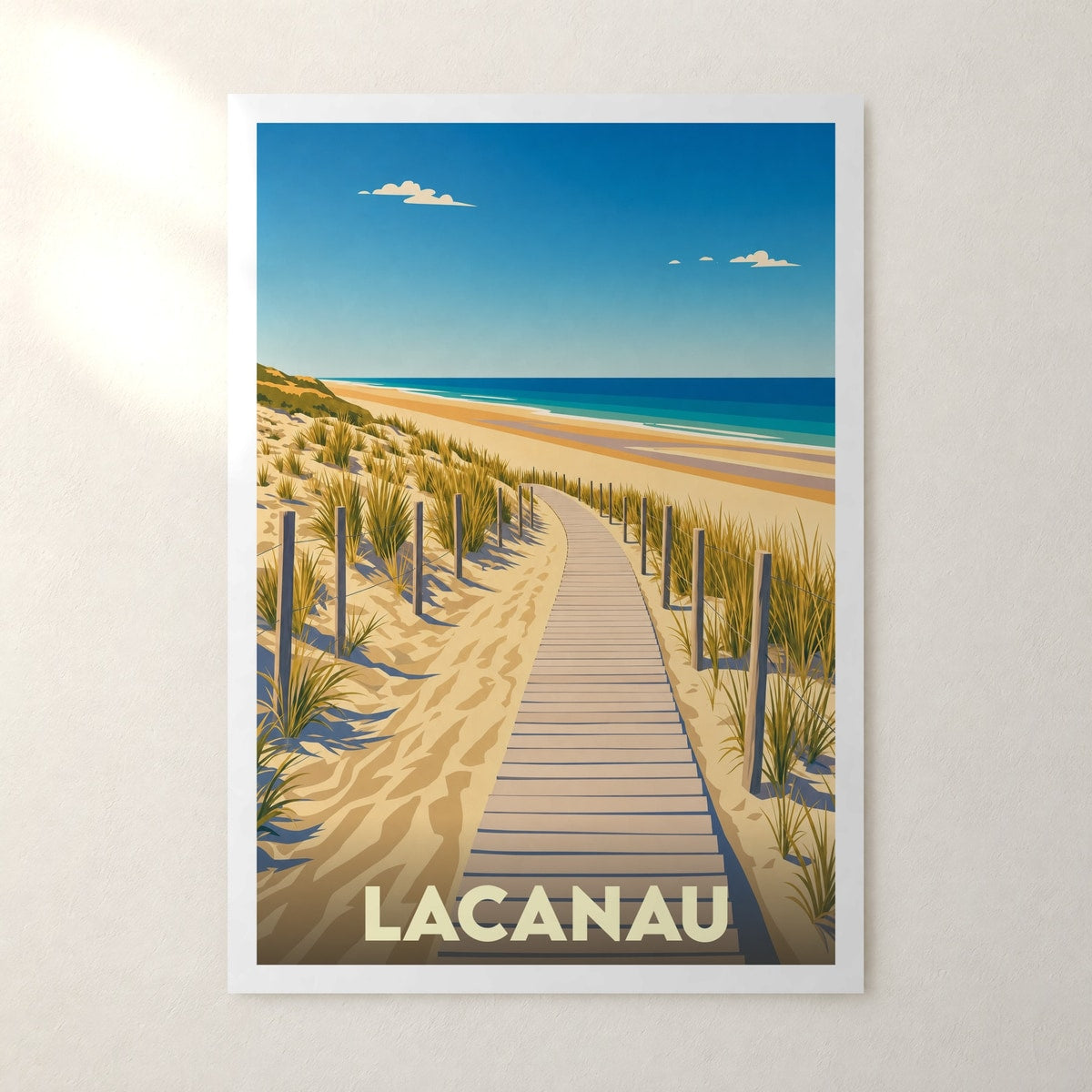 Affiche Lacanau – sans cadre, accrochée au mur