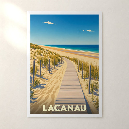 Affiche Lacanau – sans cadre, accrochée au mur
