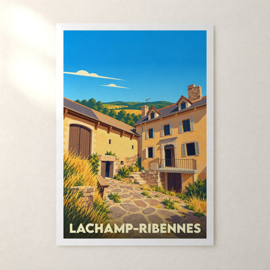 Affiche Lachamp-Ribennes – sans cadre, accrochée au mur