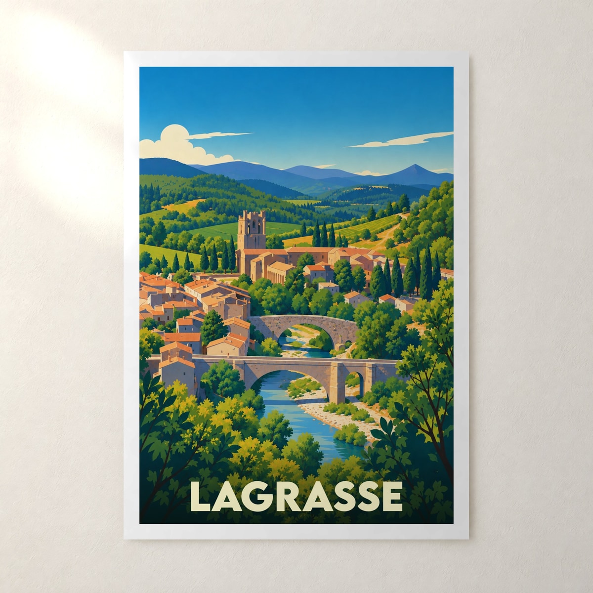 Affiche Lagrasse – sans cadre, accrochée au mur