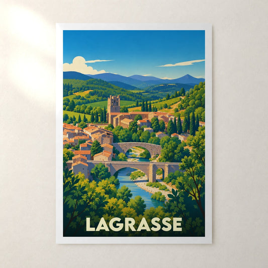 Affiche Lagrasse – sans cadre, accrochée au mur