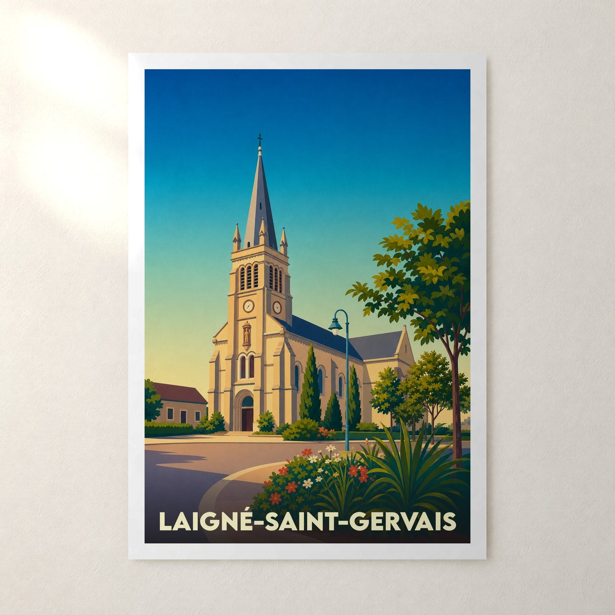 Affiche Laigné-Saint-Gervais – sans cadre, accrochée au mur