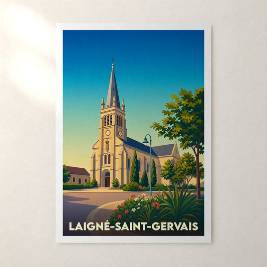 Affiche Laigné-Saint-Gervais – sans cadre, accrochée au mur