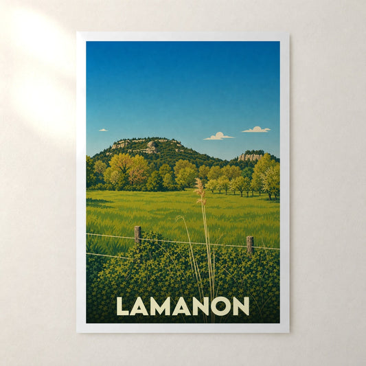 Affiche Lamanon – sans cadre, accrochée au mur