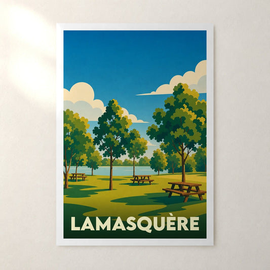 Affiche Lamasquère – sans cadre, accrochée au mur