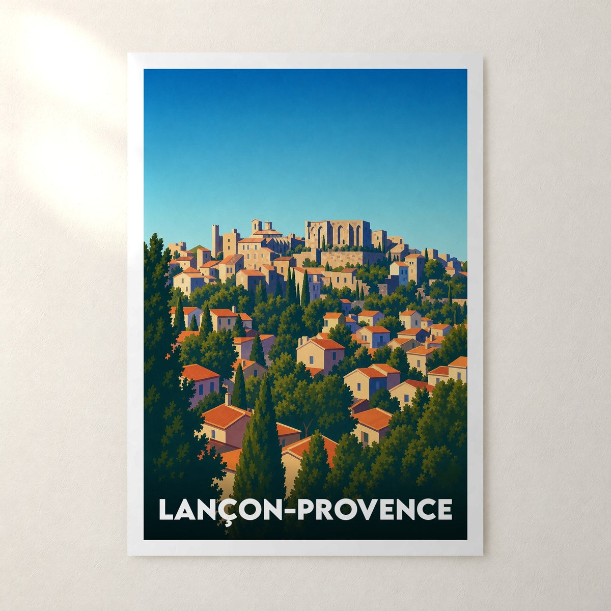 Affiche Lançon-Provence – sans cadre, accrochée au mur