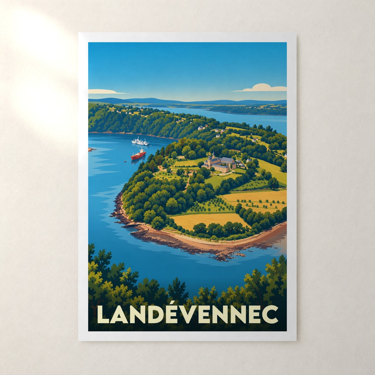Affiche Landévennec – sans cadre, accrochée au mur
