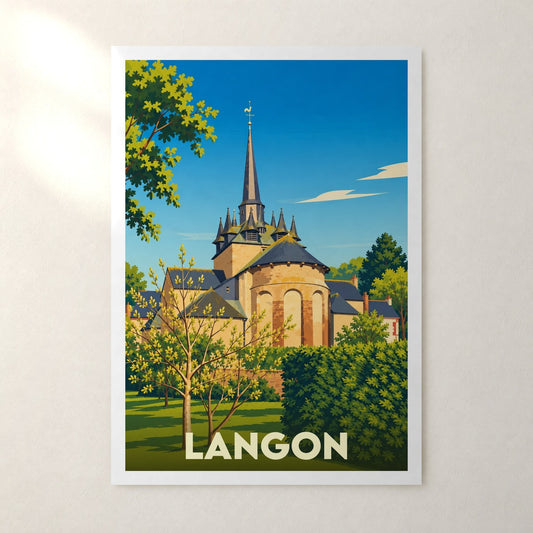 Affiche Langon (Ille-et-Vilaine) – sans cadre, accrochée au mur