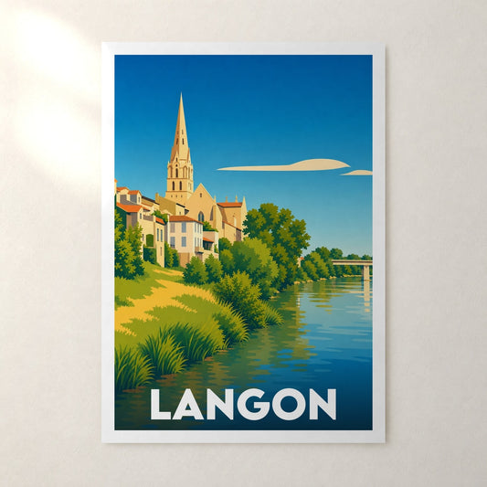 Affiche Langon – sans cadre, accrochée au mur