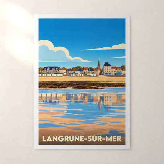 Affiche Langrune-sur-Mer – sans cadre, accrochée au mur