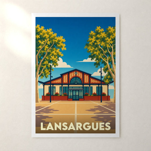 Affiche Lansargues – sans cadre, accrochée au mur