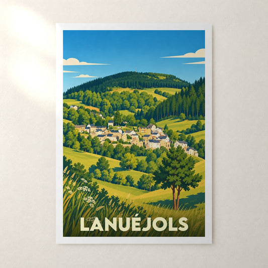 Affiche Lanuéjols (Gard) – sans cadre, accrochée au mur