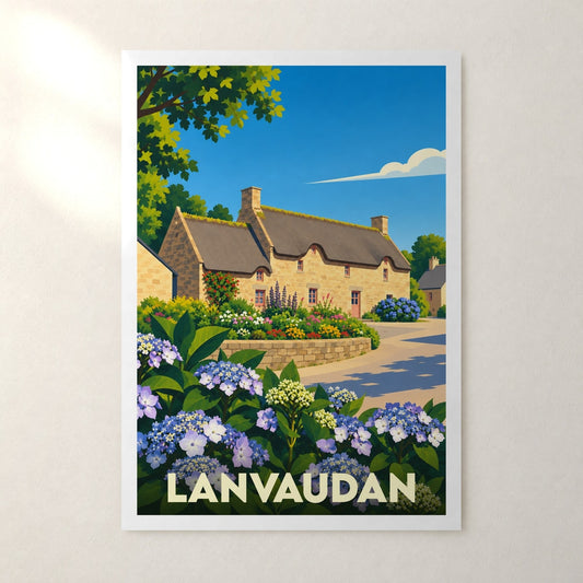 Affiche Lanvaudan – sans cadre, accrochée au mur