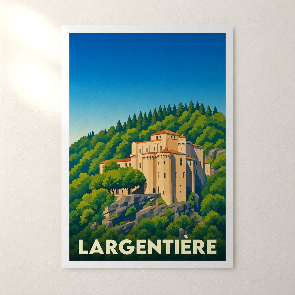 Affiche Largentière – sans cadre, accrochée au mur