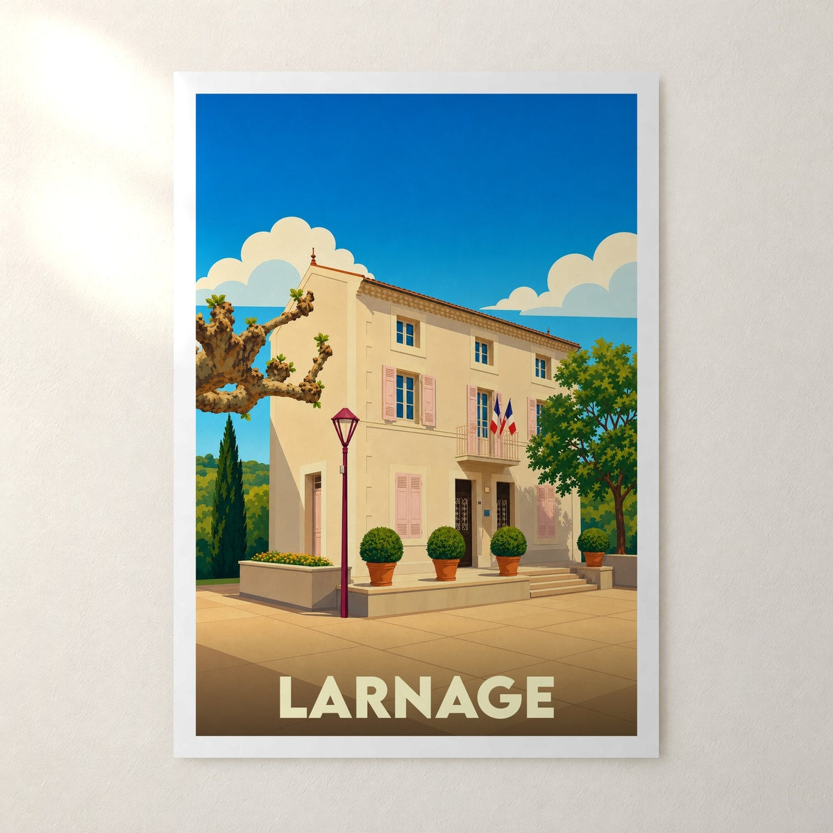 Affiche Larnage – sans cadre, accrochée au mur