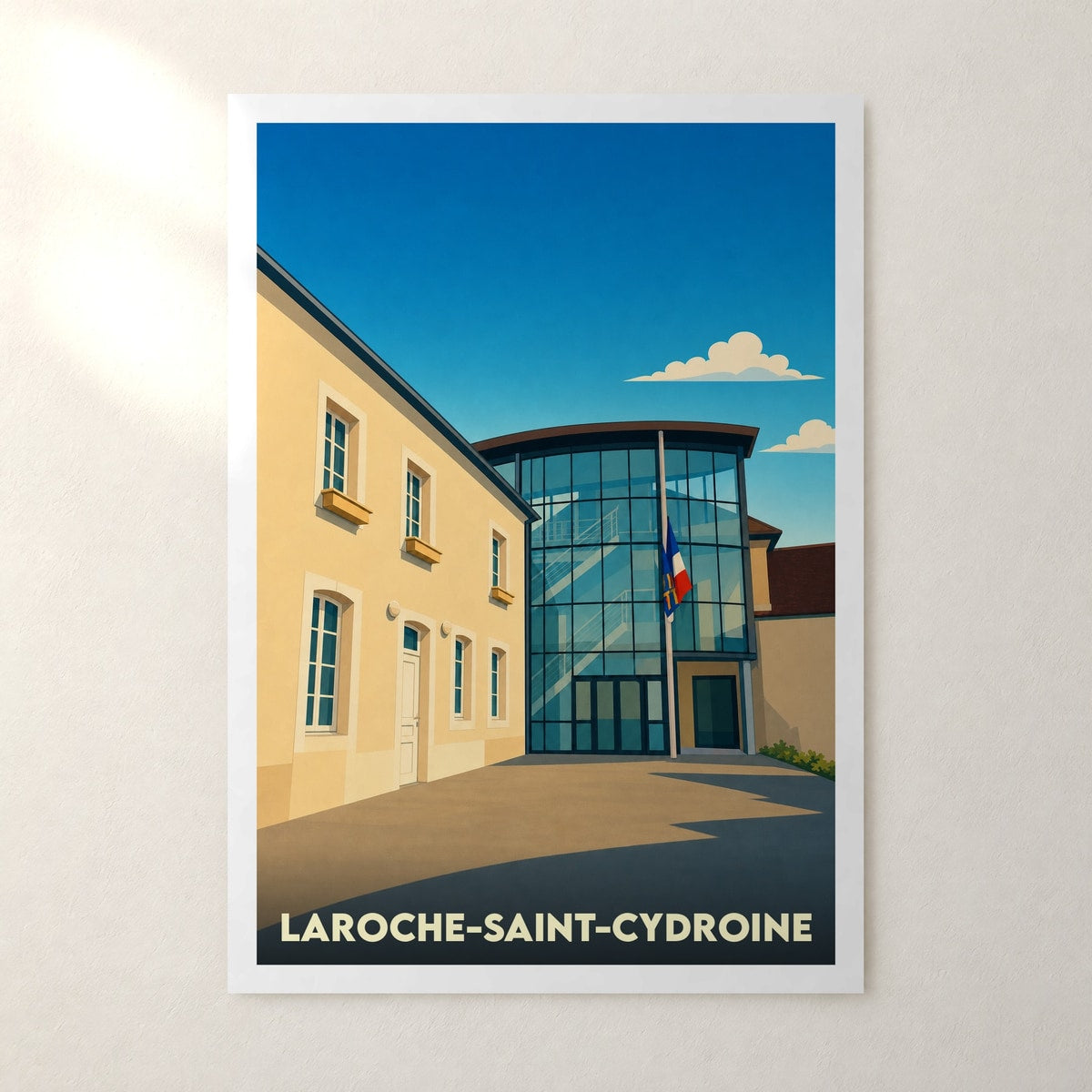 Affiche Laroche-Saint-Cydroine – sans cadre, accrochée au mur