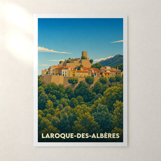 Affiche Laroque-des-Albères – sans cadre, accrochée au mur