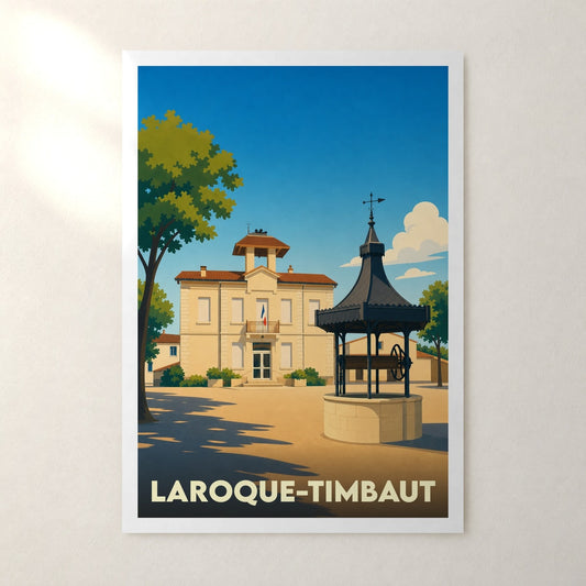 Affiche Laroque-Timbaut – sans cadre, accrochée au mur