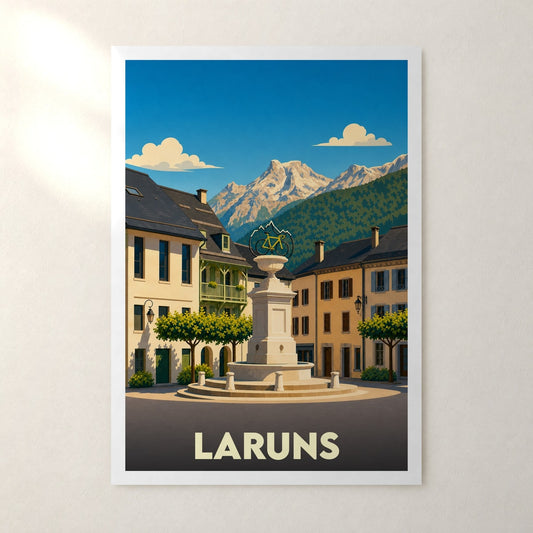 Affiche Laruns – sans cadre, accrochée au mur