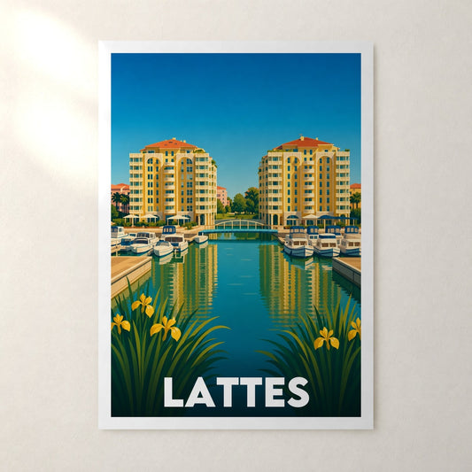 Affiche Lattes – sans cadre, accrochée au mur