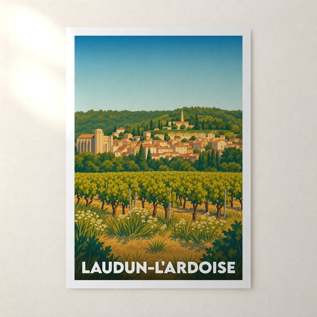 Affiche Laudun-l'Ardoise – sans cadre, accrochée au mur