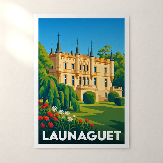 Affiche Launaguet – sans cadre, accrochée au mur