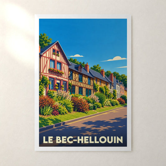 Affiche Le Bec-Hellouin – sans cadre, accrochée au mur