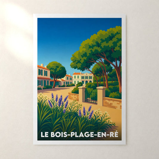 Affiche Le Bois-Plage-en-Ré – sans cadre, accrochée au mur
