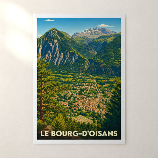 Affiche Le Bourg-d'Oisans – sans cadre, accrochée au mur
