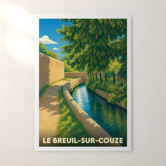 Affiche Le Breuil-sur-Couze – sans cadre, accrochée au mur