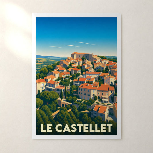Affiche Le Castellet – sans cadre, accrochée au mur