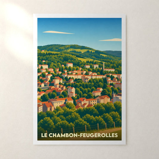 Affiche Le Chambon-Feugerolles – sans cadre, accrochée au mur