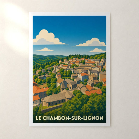 Affiche Le Chambon-sur-Lignon – sans cadre, accrochée au mur