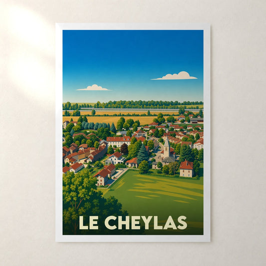 Affiche Le Cheylas – sans cadre, accrochée au mur