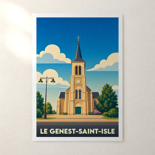 Affiche Le Genest-Saint-Isle – sans cadre, accrochée au mur