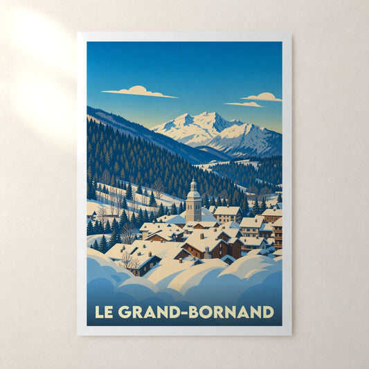 Affiche Le Grand-Bornand – sans cadre, accrochée au mur