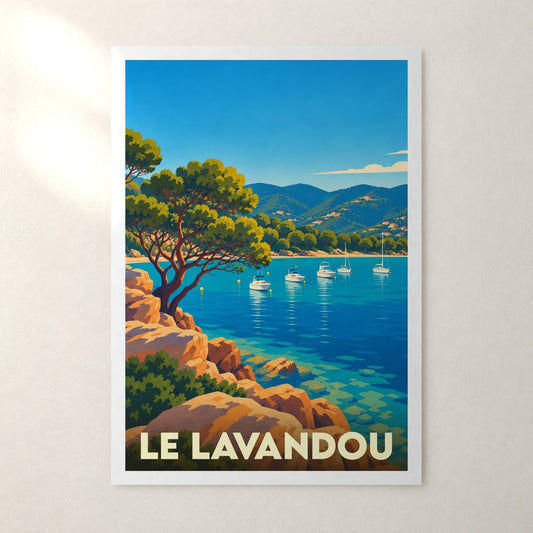 Affiche Le Lavandou – sans cadre, accrochée au mur