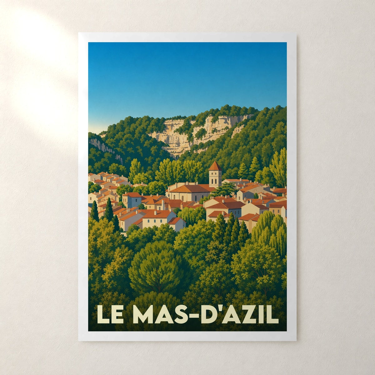 Affiche Le Mas-d'Azil – sans cadre, accrochée au mur