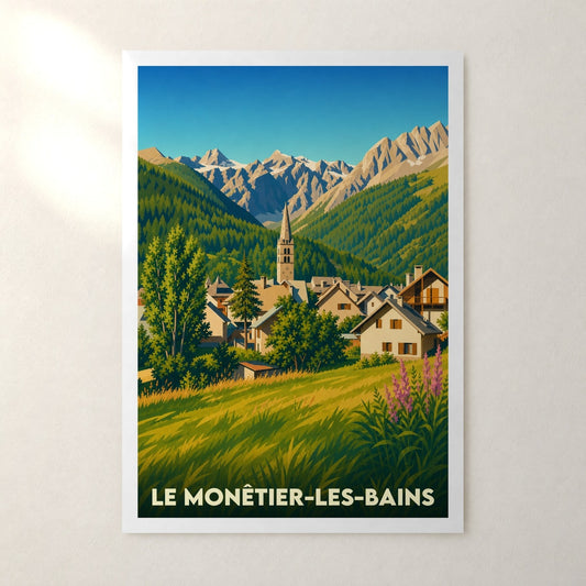 Affiche Le Monêtier-les-Bains – sans cadre, accrochée au mur