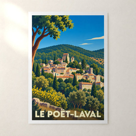 Affiche Le Poët-Laval – sans cadre, accrochée au mur