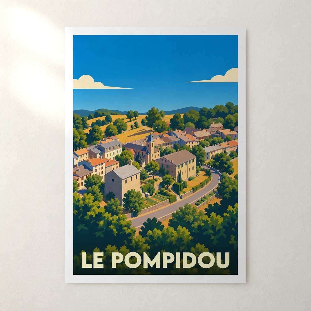 Affiche Le Pompidou – sans cadre, accrochée au mur