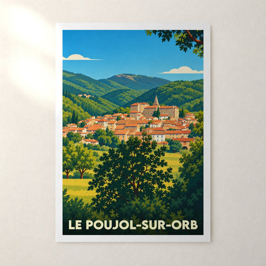Affiche Le Poujol-sur-Orb – sans cadre, accrochée au mur