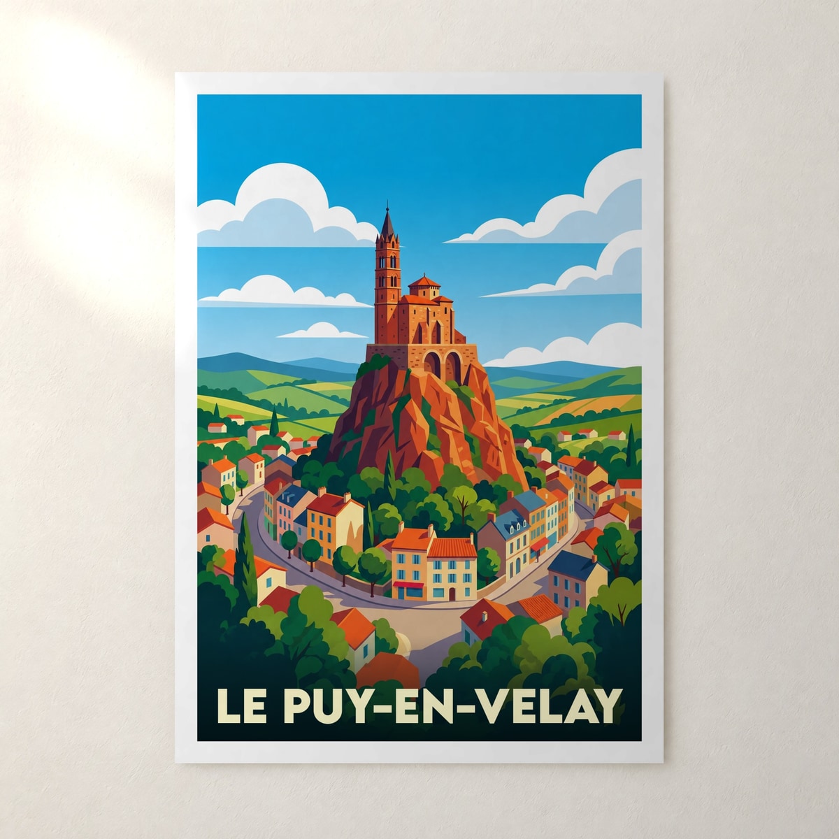 Affiche Le Puy-en-Velay – sans cadre, accrochée au mur