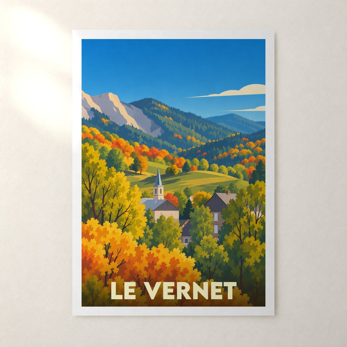 Affiche Le Vernet (Alpes-de-Haute-Provence) – sans cadre, accrochée au mur