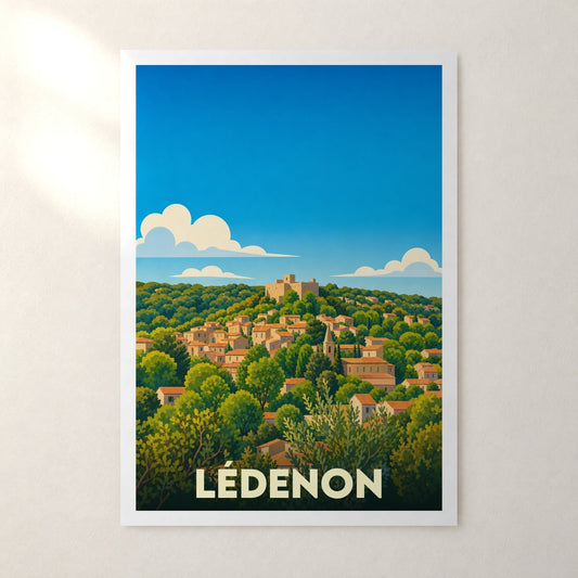 Affiche Lédenon – sans cadre, accrochée au mur