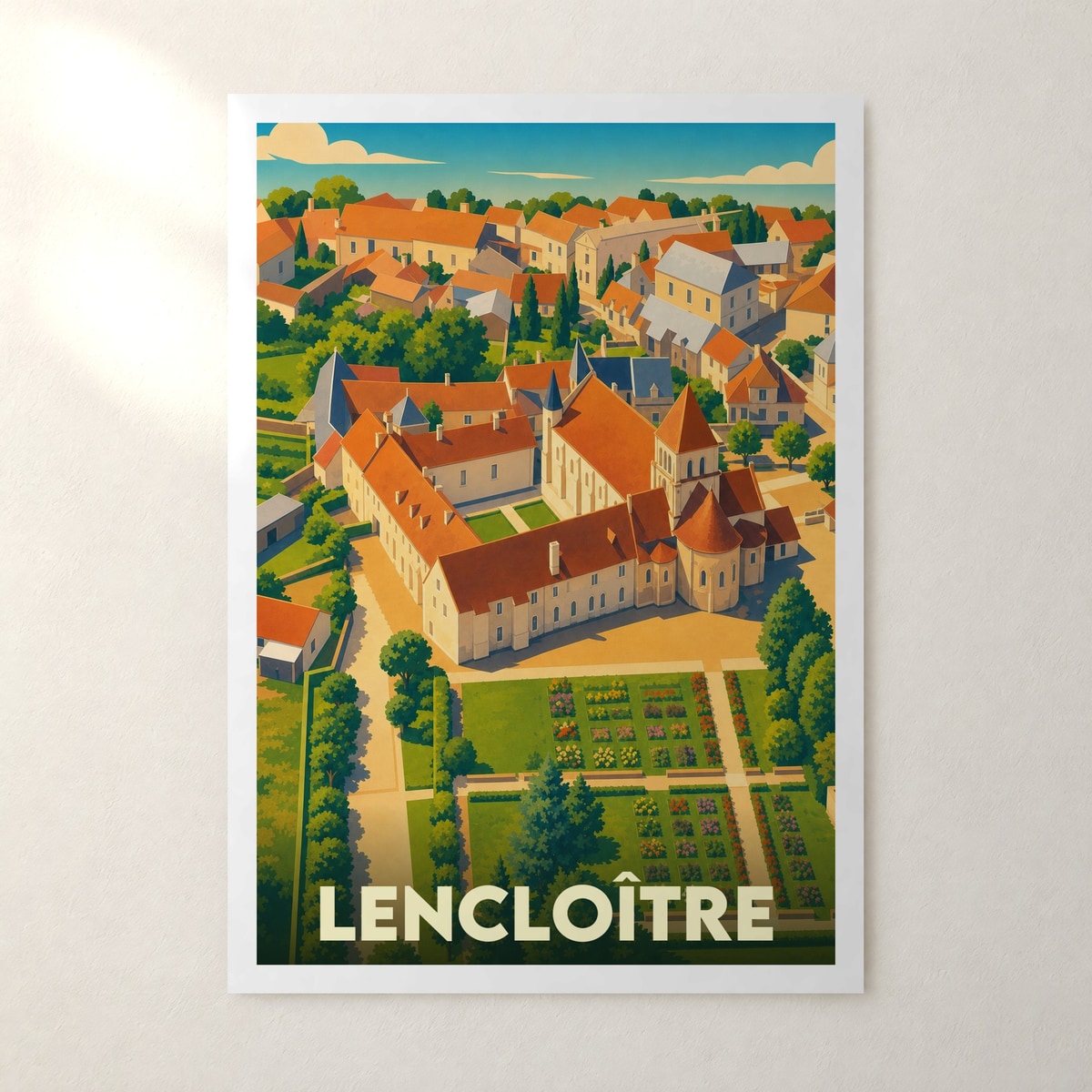 Affiche Lencloître – sans cadre, accrochée au mur