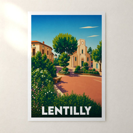 Affiche Lentilly – sans cadre, accrochée au mur