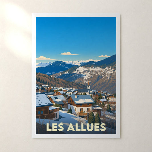 Affiche Les Allues – sans cadre, accrochée au mur